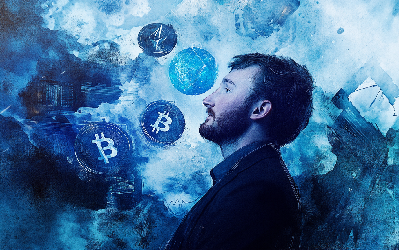 Прогноз биткоина при глобальной финансовой нестабильности, изображение с графиками цен и трендов.